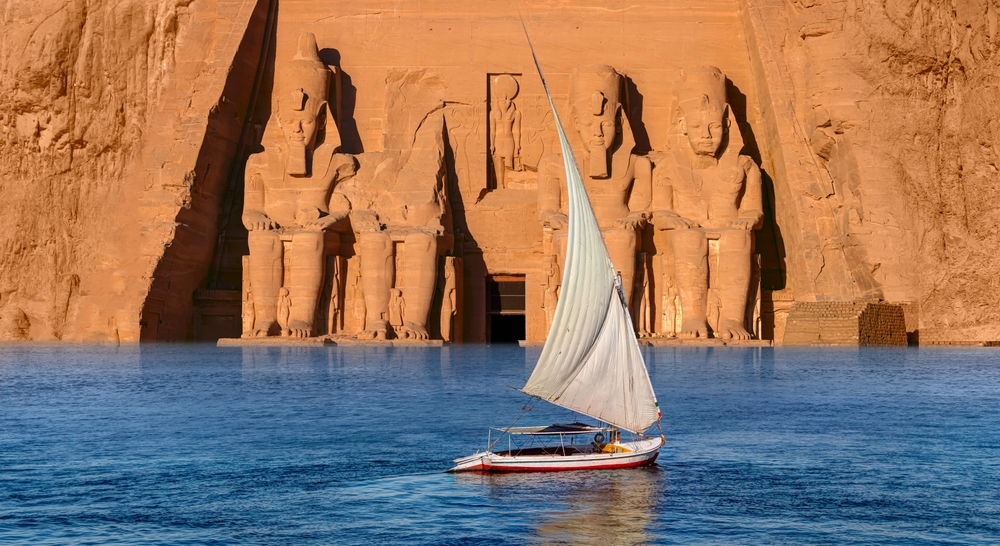 Beautiful,Nile,Scenery,With,Sailboat,In,The,Nile,On,The