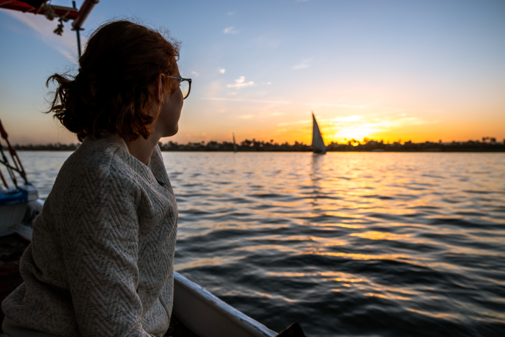 Sunset,Sail,On,The,Nile,In,Egypt