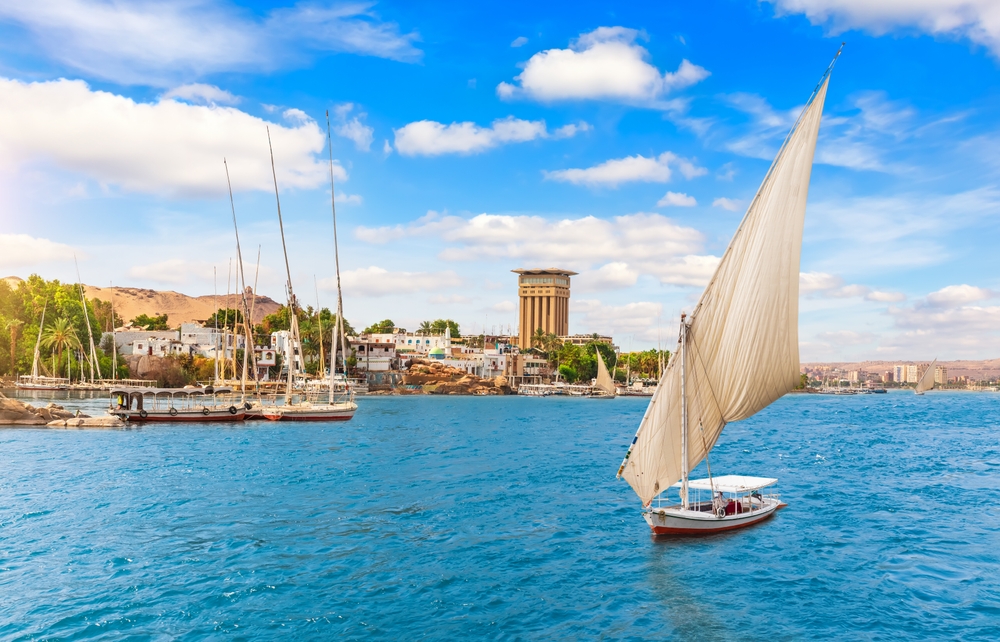 Traditional,Sailboats,In,The,Nile,In,Aswan,City,,Egypt